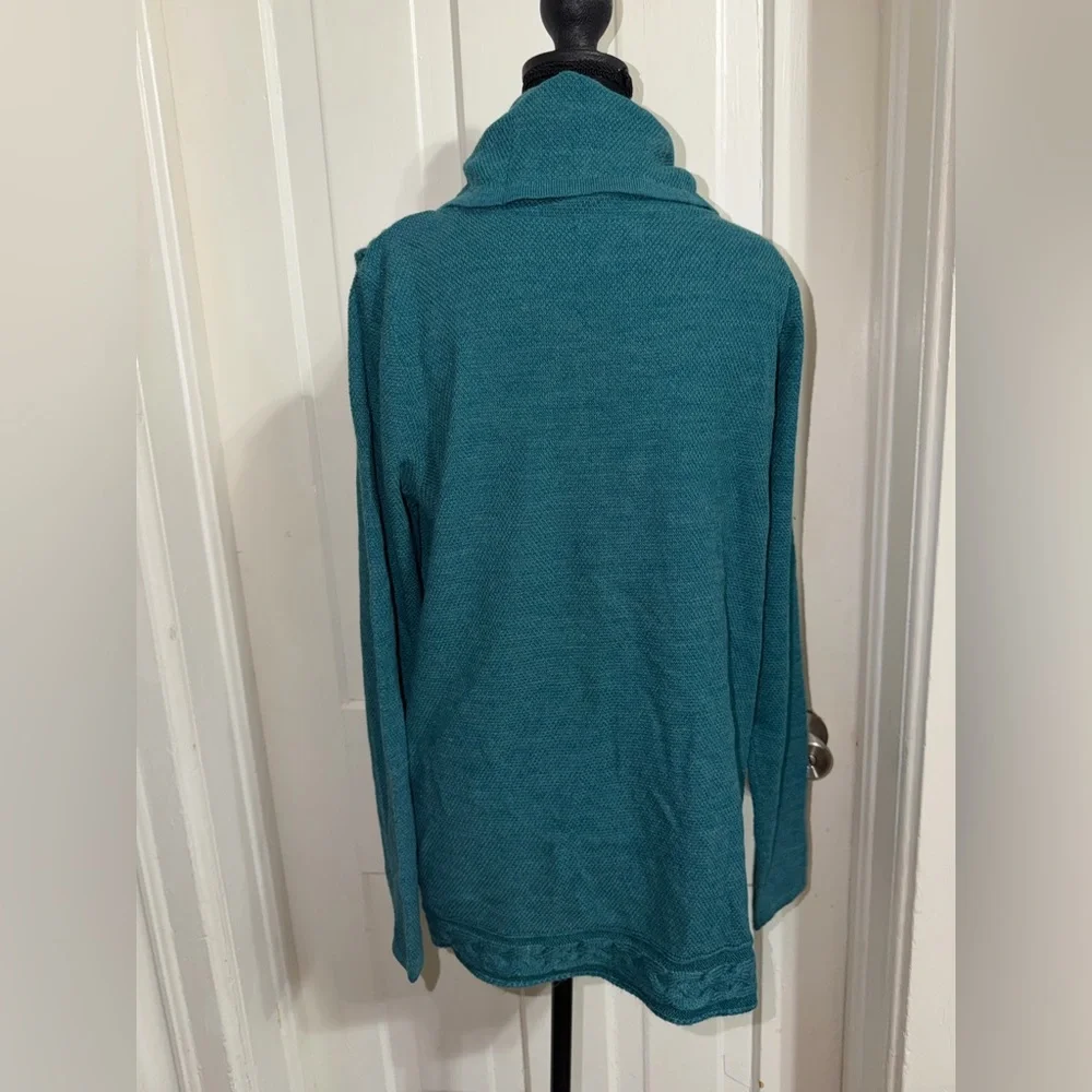 Women's Croft & Barrow Teal Cowl Neck Sweater Womens size large winter cold cute